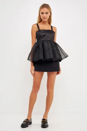 Sleeveless Peplum Tank Top