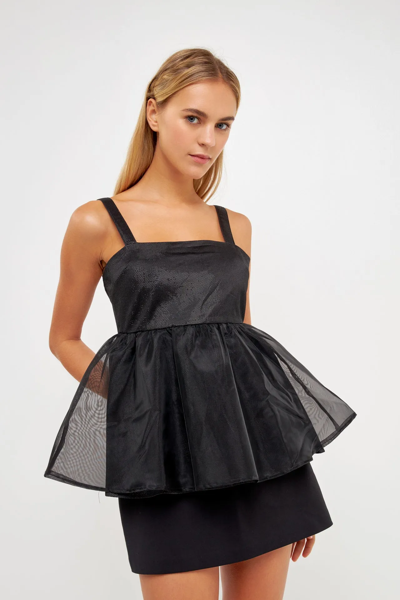 Sleeveless Peplum Tank Top