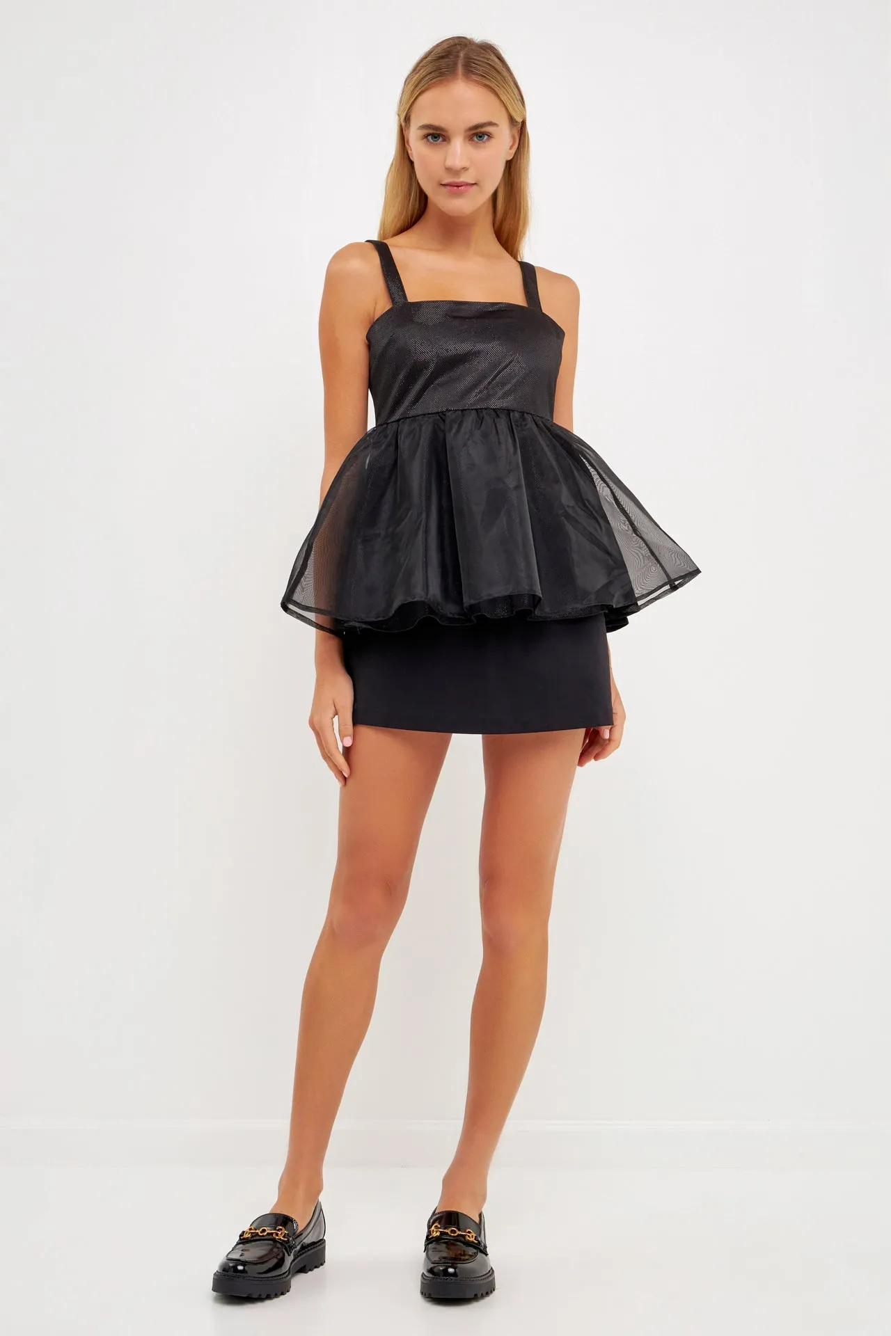 Sleeveless Peplum Tank Top