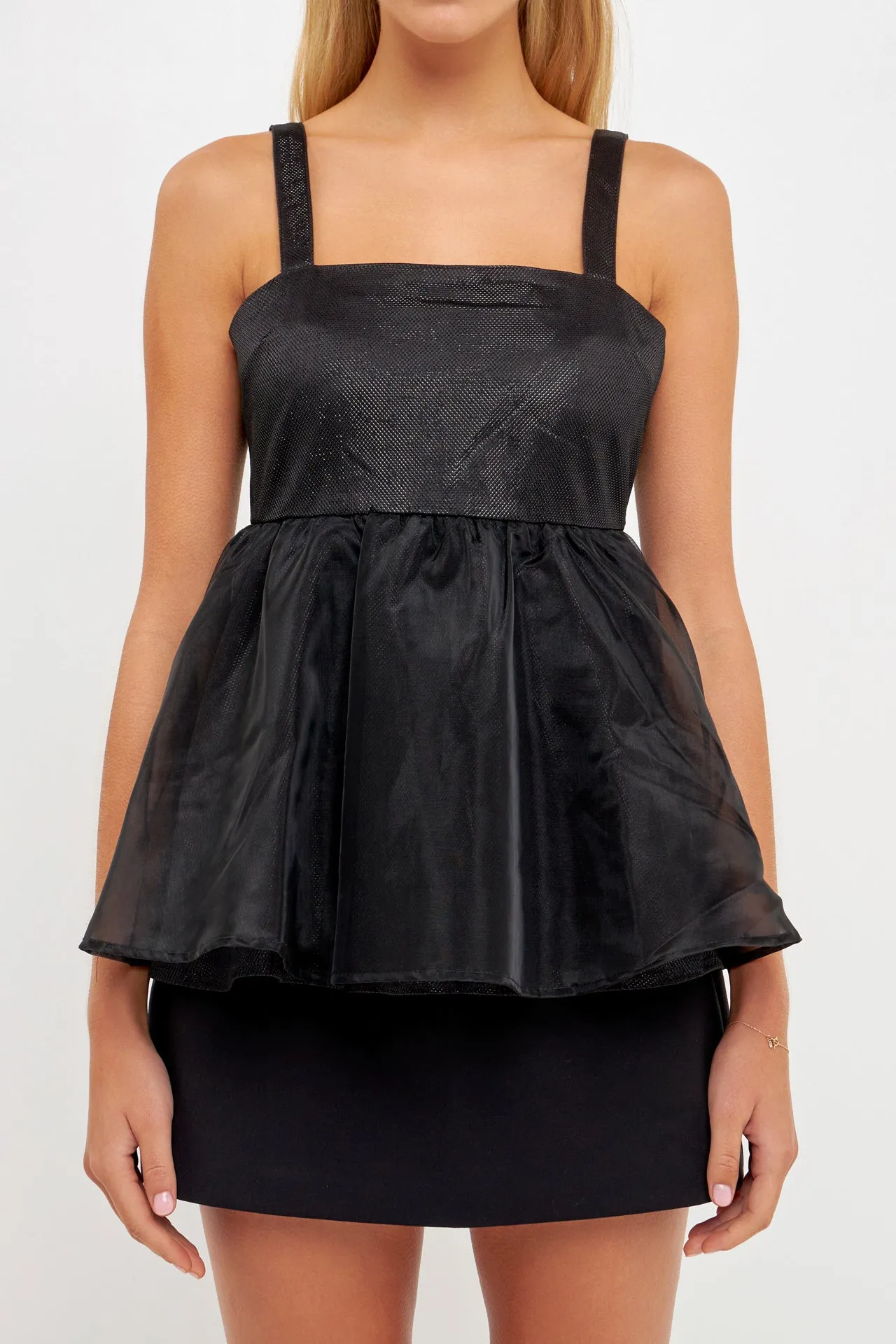 Sleeveless Peplum Tank Top