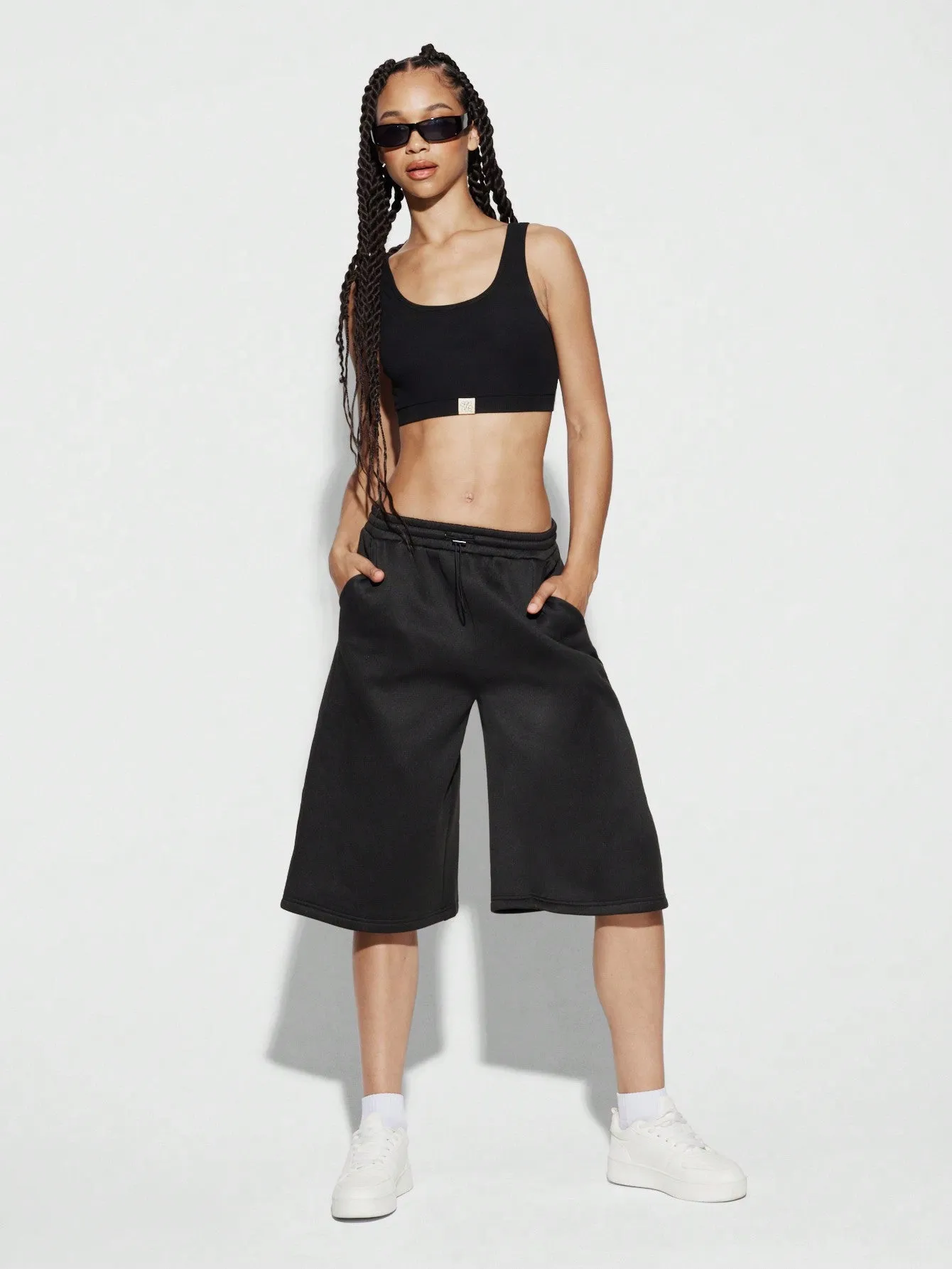 SUMWON WOMEN Jersey Jort With Drawcord