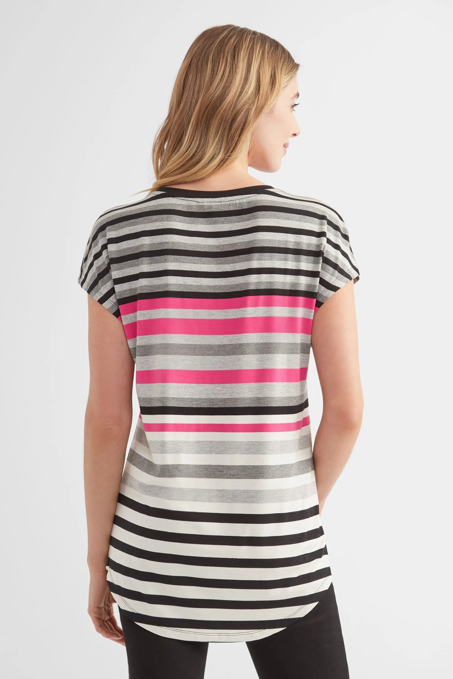 T-shirt semi-ajusté rayé - Femme