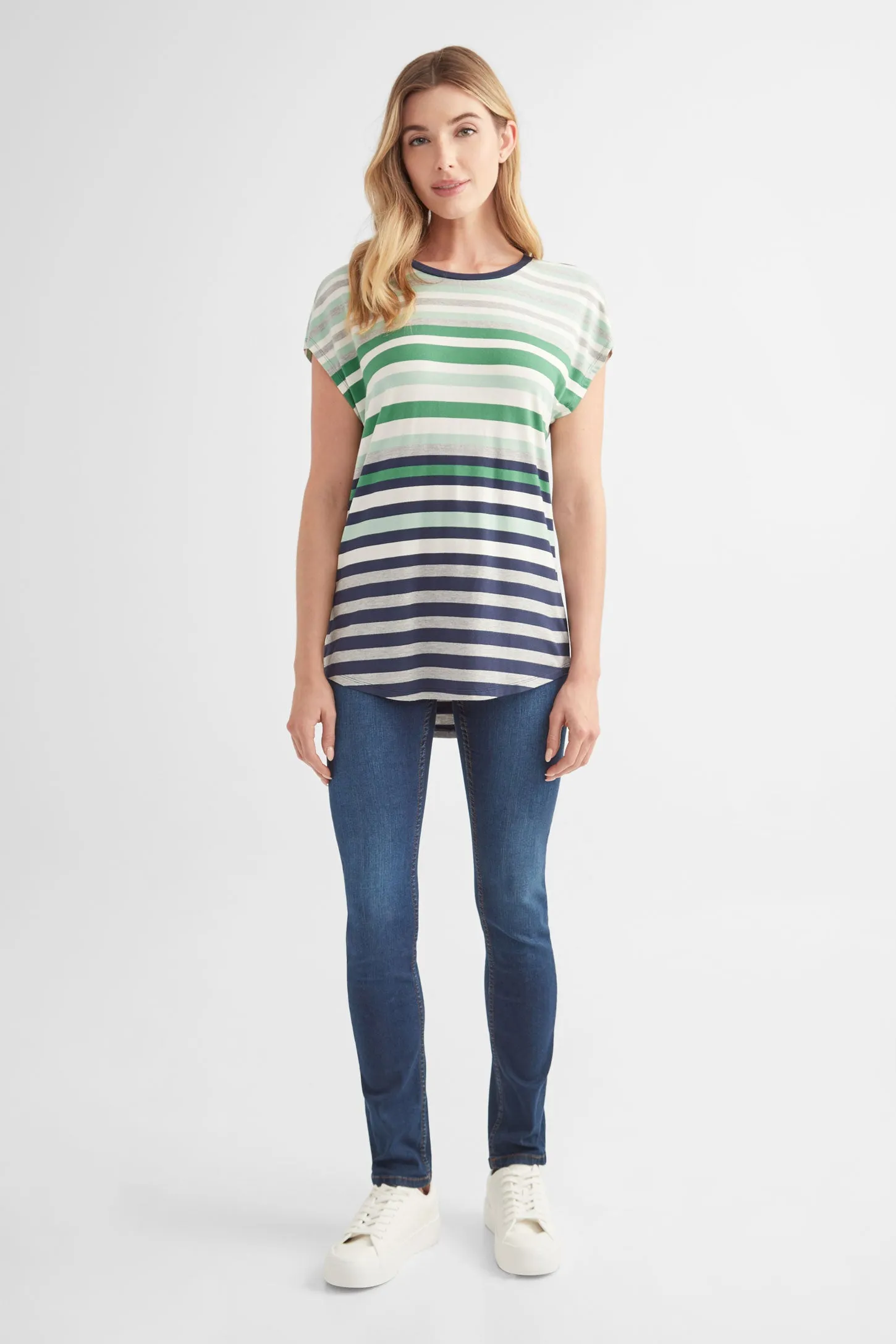 T-shirt semi-ajusté rayé - Femme