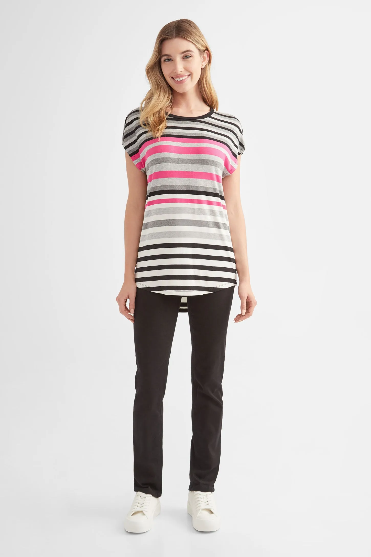 T-shirt semi-ajusté rayé - Femme