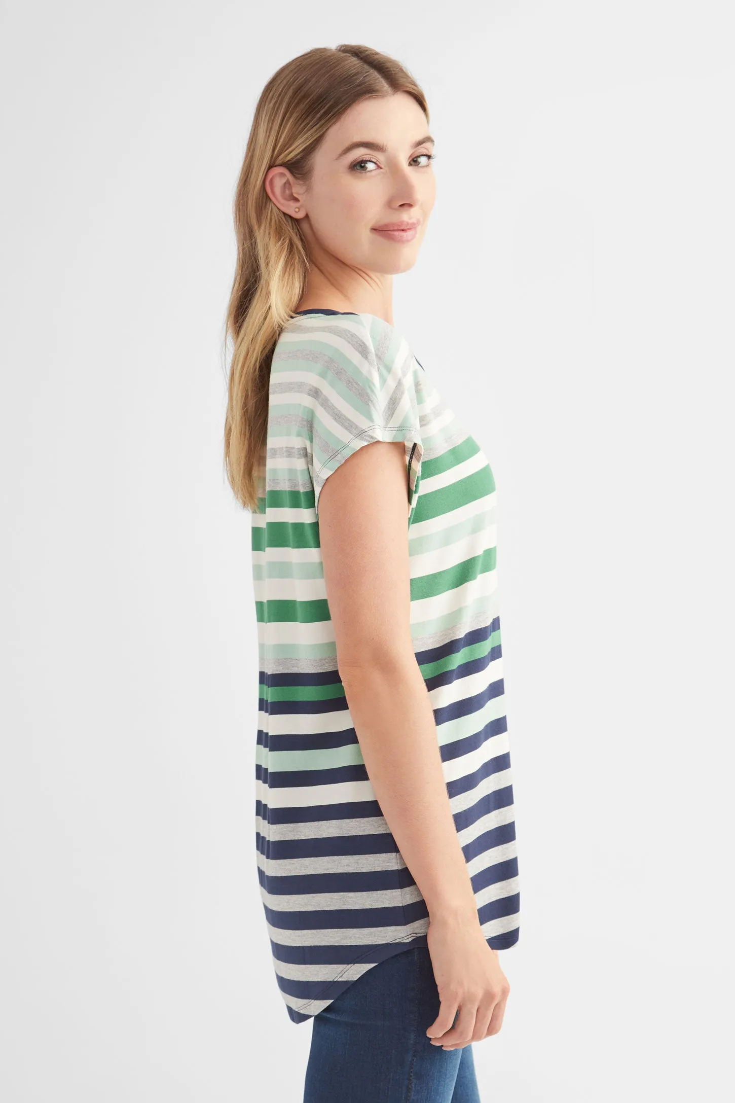 T-shirt semi-ajusté rayé - Femme