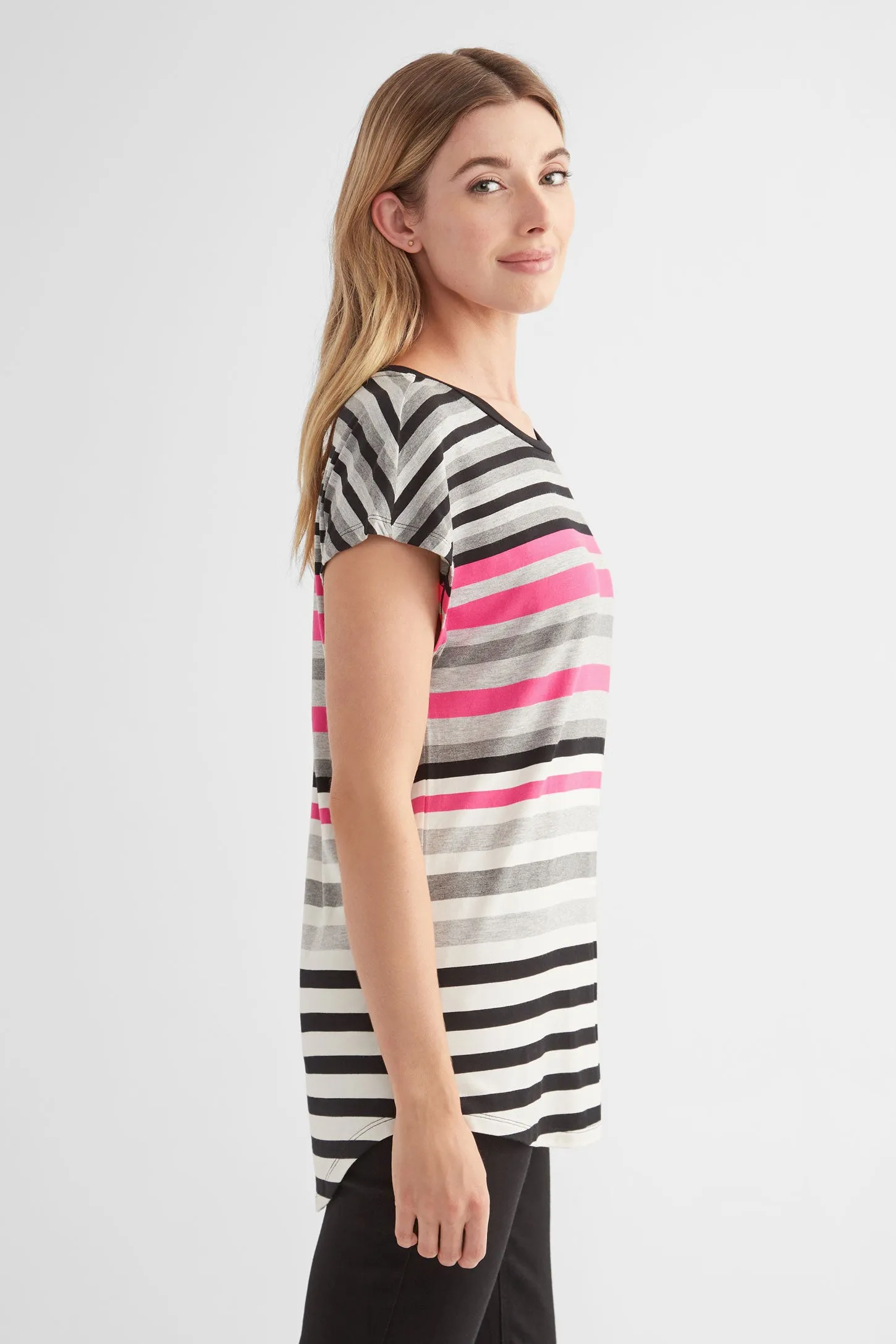 T-shirt semi-ajusté rayé - Femme