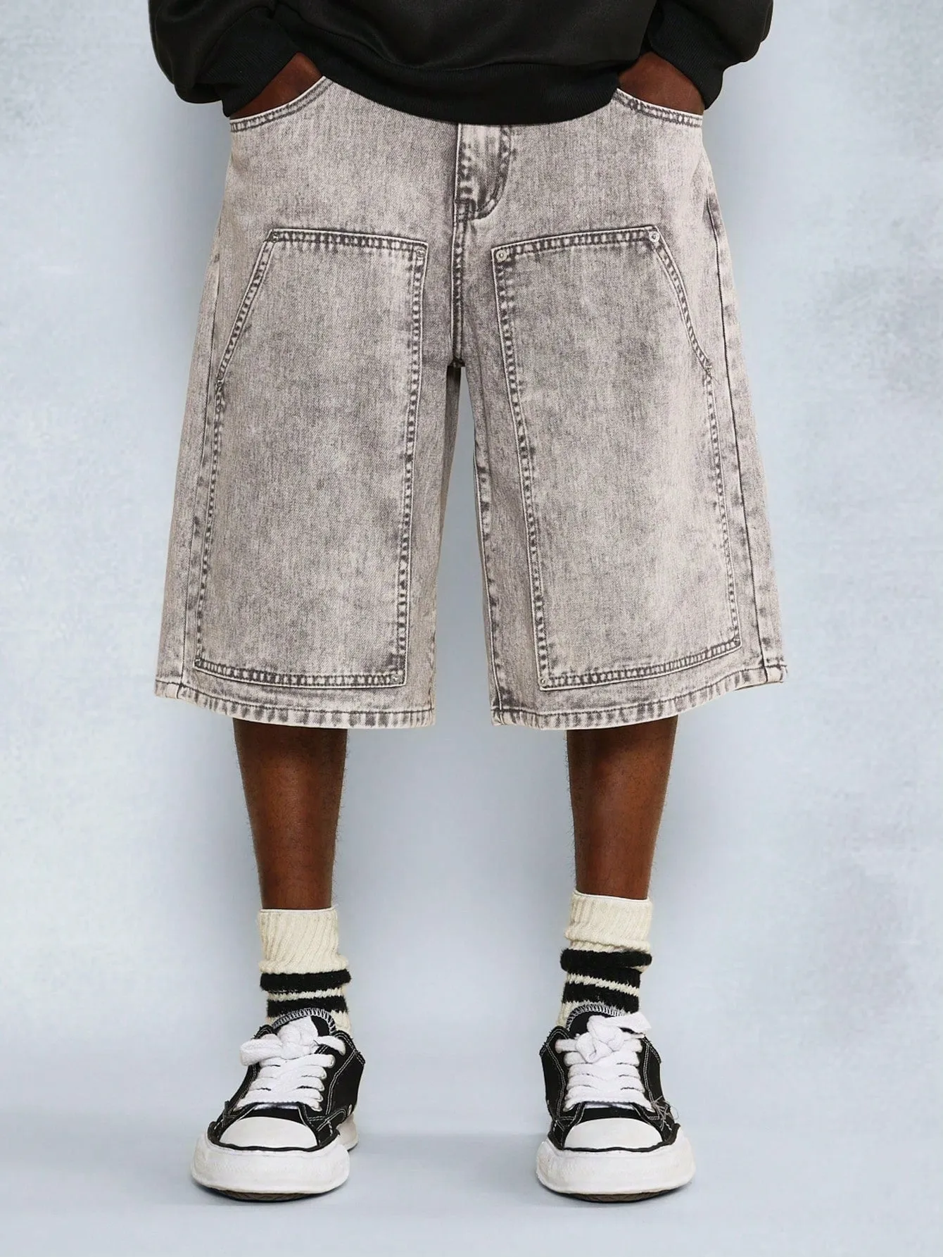 Washed Carpenter Twill Denim Jort