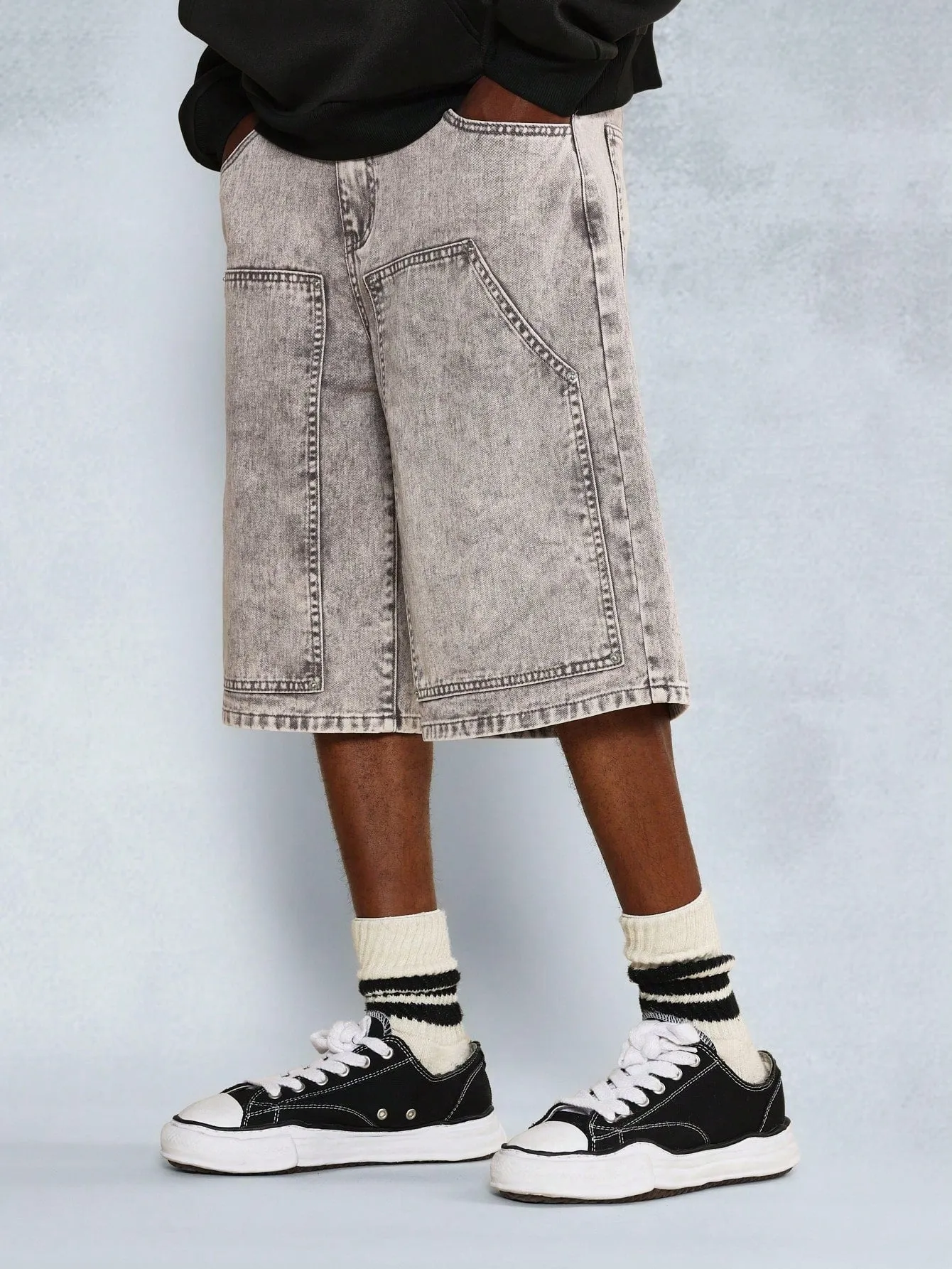Washed Carpenter Twill Denim Jort