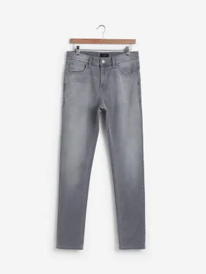 WES Casuals Grey Slim-Fit Jeans