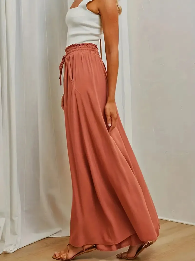 Women's Wide Leg Palazzo Pants / Rouge