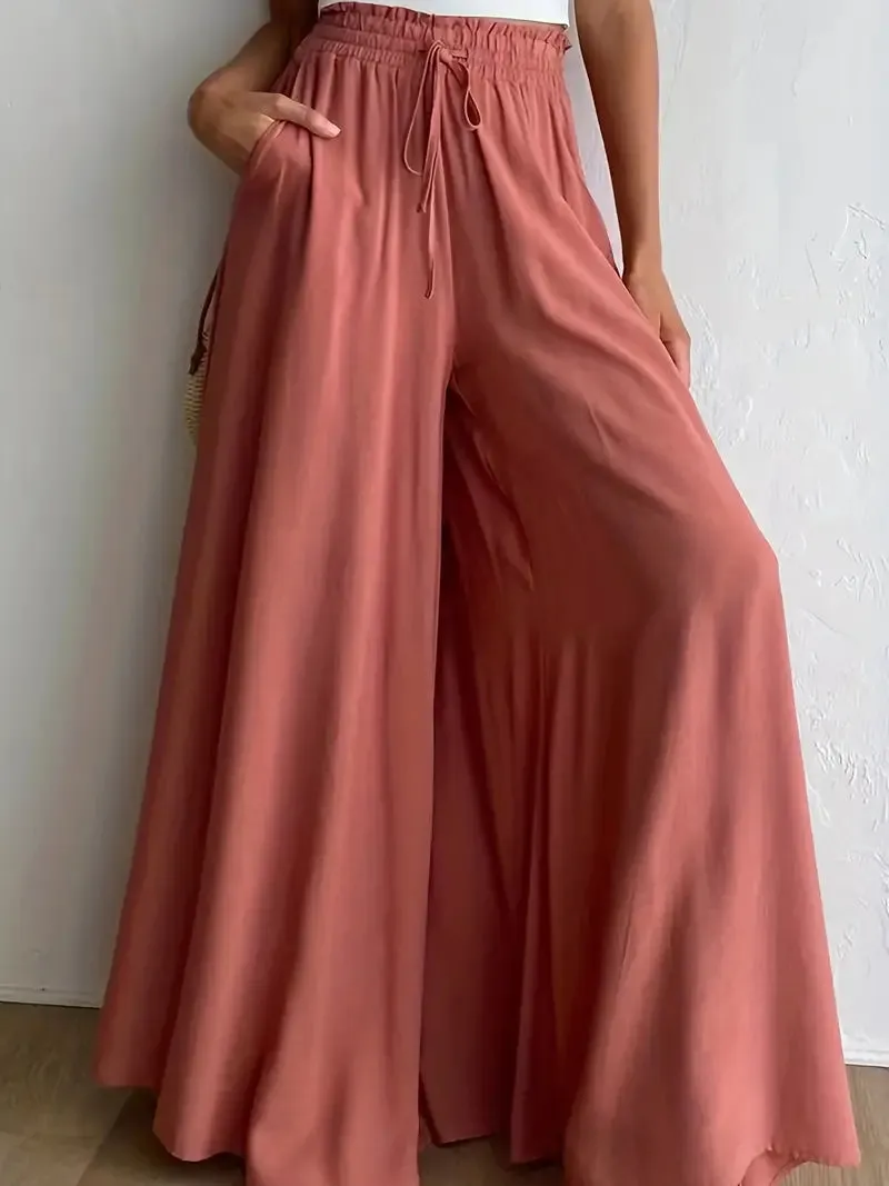 Women's Wide Leg Palazzo Pants / Rouge