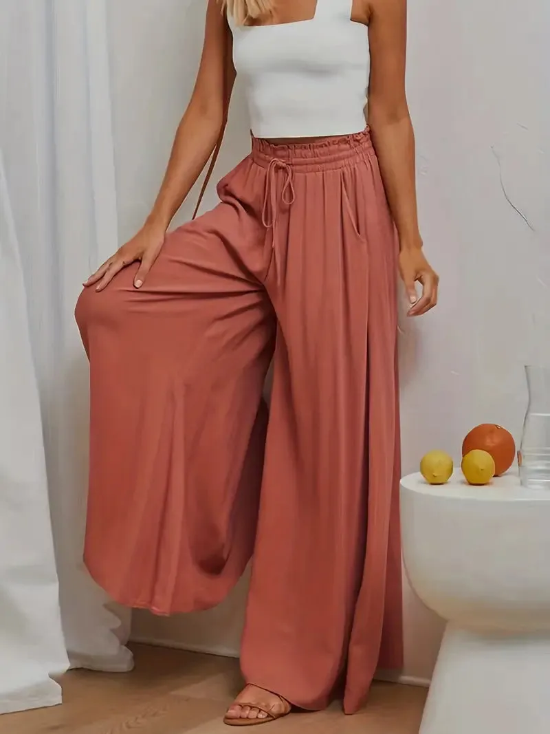 Women's Wide Leg Palazzo Pants / Rouge