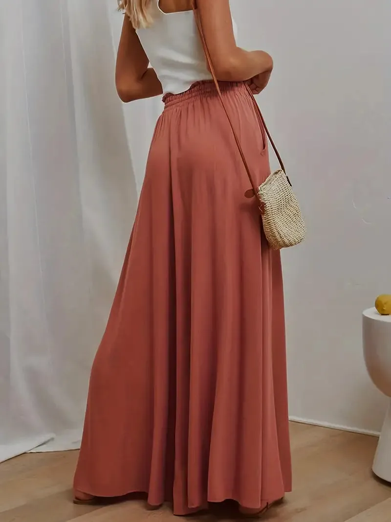 Women's Wide Leg Palazzo Pants / Rouge